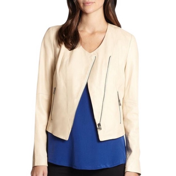 Joie Jackets & Blazers - Joie Kamari Asymmetrical Crop Leather Moto Jacket